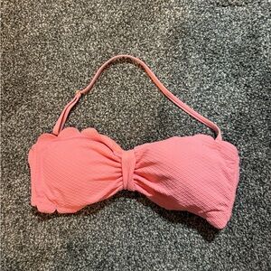 Pink Scalloped Bandeau Bikini Top